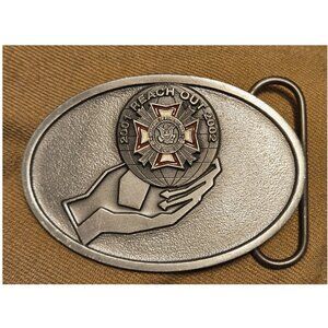 Vintage Veterans of Foreign War VFW Pewter Belt Buckle Siskiyou Oregon